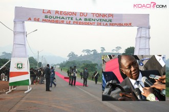 Côte dÂ’Ivoire : ''Je suis venu vérifier les progrès dans le Tonkpi'', a déclaré Ouattara a son arrivée à  Man 